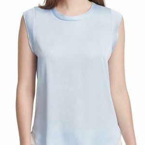 DKNY Women's Blouse Powder Satin Flutter